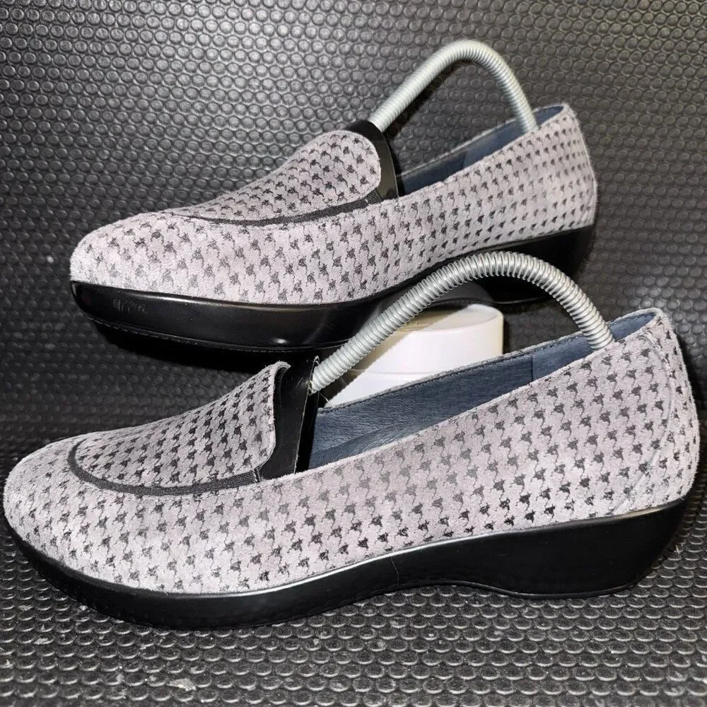 Dansko Debra Gray Black Houndstooth Loafer Slip On Shoe Womens Size 11-11.5 (41)